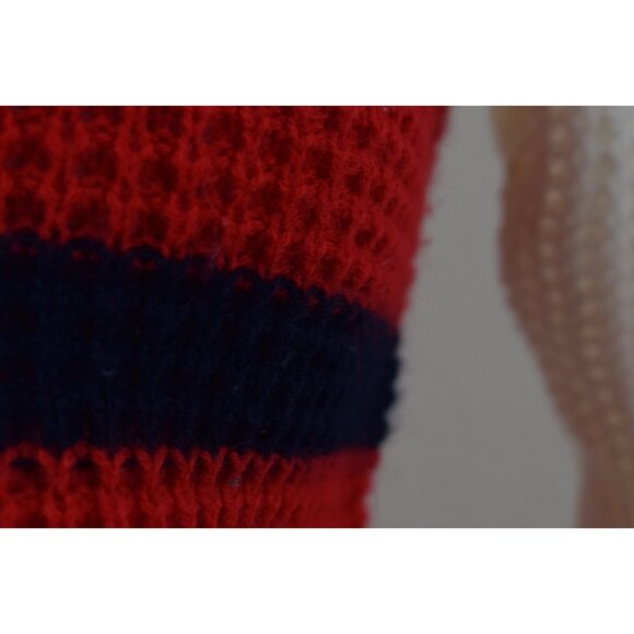 Vintage 80s Acrylic Striped Knit Blouse‎ - Picture 9 of 10